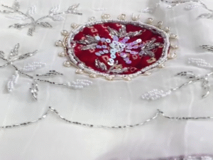 New Arrival Gold Crush Saree with Heavy Gota & Thread Work, Cutwork Border & Bandhej Muslin Blouse – Tradition Meets Trend