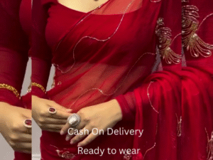 Elegant Women’s Pure Georgette Pre-stitched Saree With Designer Blouse