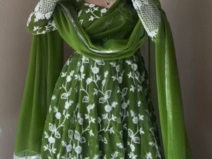 💚 Mehendi Green Anarkali Set with Heavy Thread & Sequin Work – A Regal Affair 💚