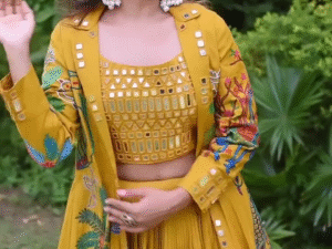 Radiant Yellow Sharara Suit with Embroidered Koti & Blouse for Women