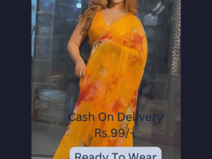 🔥Summer Sunshine: Yellow Chiffon Printed Saree