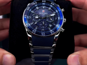 REWARD VIP Premium Chronograph Watch – Blue Dial Stainless Steel Men’s Wrist Watch (Luxury Business Edition) 💙⌚🔥