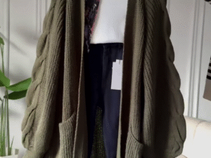 Premium Long Knitted Cardigan Coat – Warm Winter Open Front Sweater with Pockets (Elegant Modest Style) 🧥💚✨