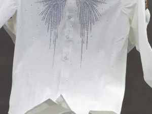 🤍 Angel Wing Crystal Shirt – Statement Party Shirt with Rhinestone Embellishment 🤍