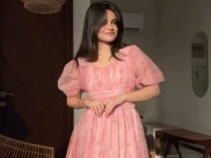 🌸 Rosé Whisper Tiered Gown – Soft Embroidered Elegance with Romantic Flair 🌸