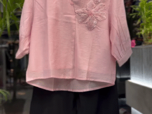 🌸 Effortless Elegance: Blush Pink Soft Cotton Top with Trousers 🌸