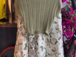 🌿 Sage Bloom Knit Top & Floral Organza Skirt Set – Elegant Casual Co-Ord | XXS–XXL | Multiple Colors ✨