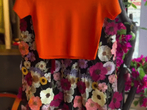 🌺 Sunset Bloom Crop Top & Floral Embroidered Skirt Set – Statement Party Co-Ord | XXS–XXL | Multiple Colors ✨