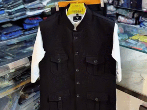 Classic Black Nehru Jacket Set with Pants – Sophisticated Ethnic & Formal Elegance