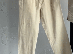 Effortless Comfort: Minimal Off-White Drawstring Pants for Everyday Style