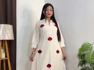 Elegant Floral Embroidered Kurta Set – Stylish Ethnic Wear for Women