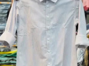 Classic Striped Formal Shirt – Elegant Men’s Office and Casual Wear
