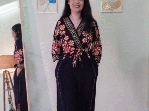 Stylish Floral Printed Jumpsuit – Elegant Wide-Leg Fashion Outfit for Women